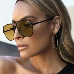 Quay Green Aviator Sunglasses